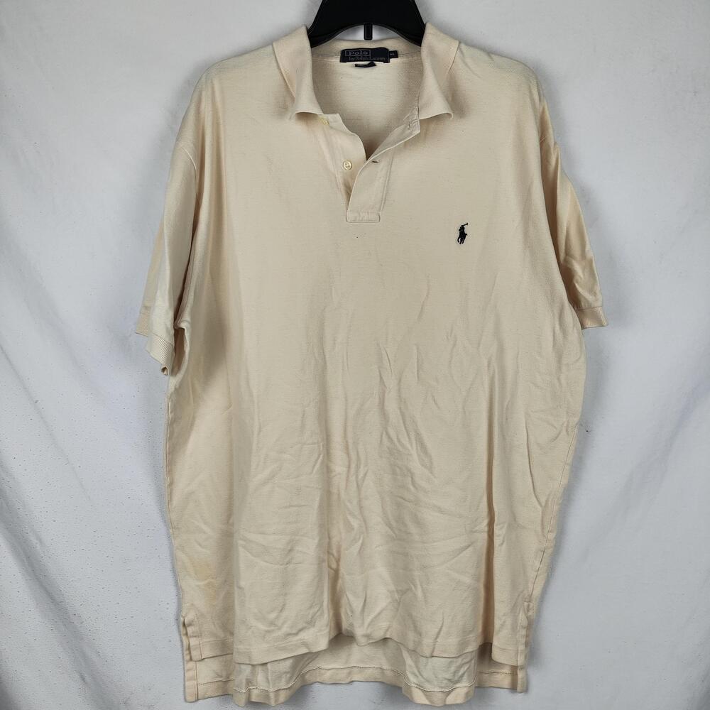 Polo By Ralph Lauren Polo Shirt Mens XL White 100% Cotton Classic Pony Knit